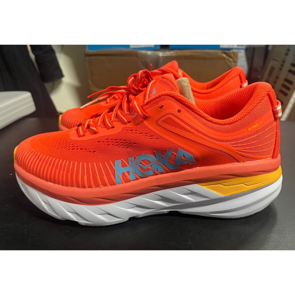 Hoka One One Bondi 7 Men's Size 8D Orange Athletic Running Sneakers No Box